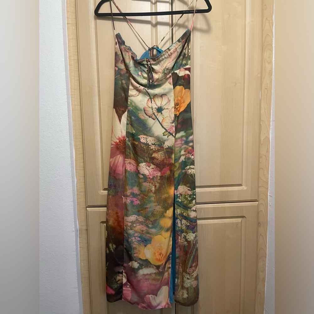 UO April Tie-Back Midi Slip Dress